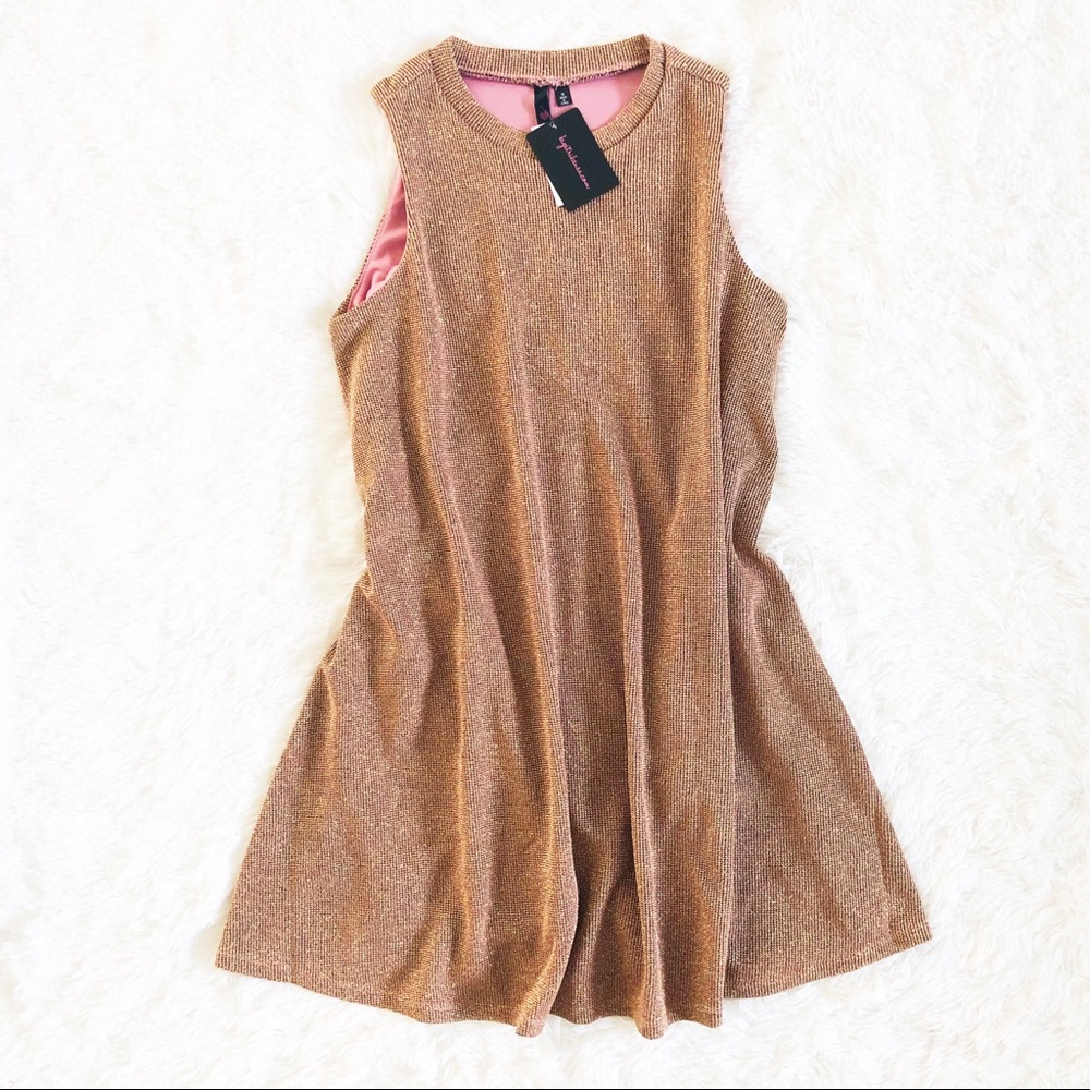 Big Strike USA Medium Blush Gold Sleeveless Dress